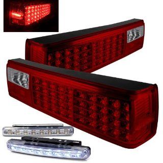 Rxmotoring 1993 Ford Mustang Led Tail Brake Light With Drl 8 L.E.D Bumper Fog Lamp Automotive