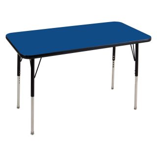 ECR4KIDS 24 x 60 in. Black Band Rectangular Adjustable Activity Table   Daycare Tables & Chairs