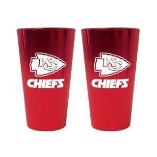 Kansas City Chiefs Lusterware Pint Glass   Set Of 2 : Pilsner Glasses : Sports & Outdoors