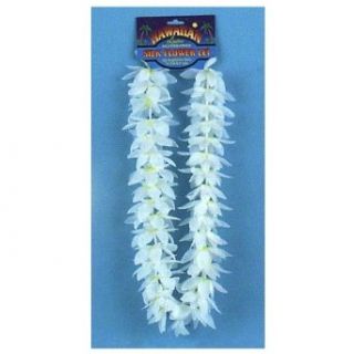 Hawaiian Luau   Lei   Value White & Yellow Accessory: Clothing