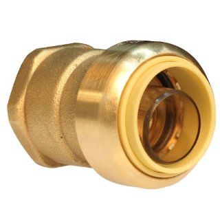 Push Connect PC842F 1/2 Inch Push by 3/4 Inch FNPT, Brass Push Fit Straight Female Coupling   Pipe Fittings  