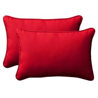 Pillow Perfect Solid 16.5L x 24.5W x 5H in. Rectangle Outdoor Toss Pillow   Set of 2   Outdoor Pillows