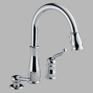 Delta Leland 978 DST Single Handle Pull Down Kitchen Faucet with Soap Dispenser   Kitchen Faucets