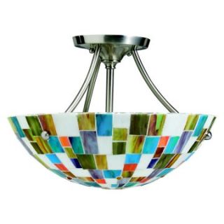Kichler Art Glass Creations 2 Light Semi Flush Ceiling Mount   Tiffany Ceiling Lighting