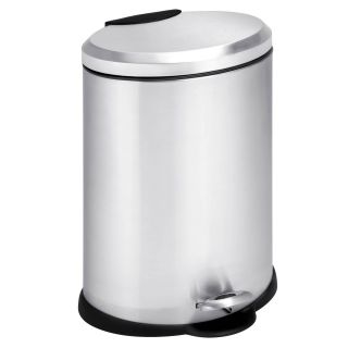 Honey Can Do Oval Stainless Steel Step 3 Gallon Trash Can   Kitchen Trash Cans