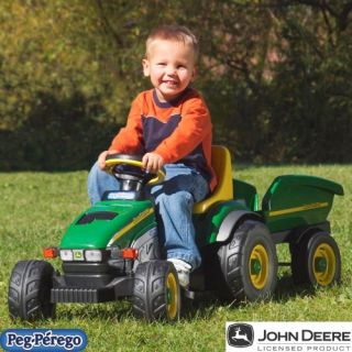 Peg Perego John Deere Farm Tractor & Trailer Pedal Riding Toy   Pedal & Push Riding Toys