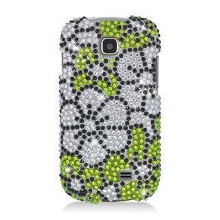 Eagle Cell PDSAMI827S324 RingBling Brilliant Diamond Case for Samsung Galaxy Appeal i827   Retail Packaging   Green/Silver Flower: Cell Phones & Accessories