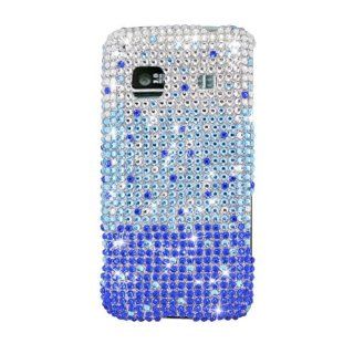 Boost Straight Talk Samsung Galaxy Precedent SCH M828C Accessory   Blue Waterfall Bling Design Protective Hard Case Cover plus Lf Stylus Pen: Cell Phones & Accessories