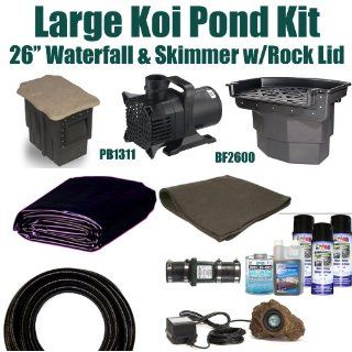 20 x 25 Large Koi Pond Kit 5, 200 GPH Pump Pondbulder 8" Crystal Skimmer & 26" Atlantic Big Bahama Waterfall LH2 : Pond Filtration Systems : Patio, Lawn & Garden