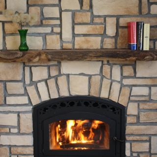 Kettle Moraine Hardwoods Bennett Natural Rustic Walnut Mantel Shelf   Fireplace Mantels