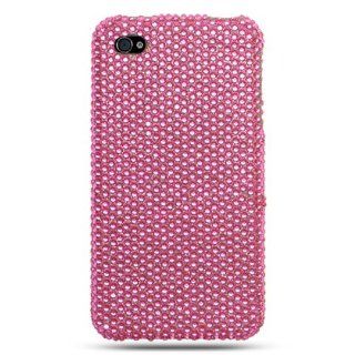 IPHONE 4 4S AT&T VERIZON SPRINT FULL DIAMOND CRYSTAL BLING HARD PROTECTOR SNAP ON COVER CASE  PINK Cell Phones & Accessories