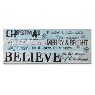Adeco [SP0166] Decorative Wood Sign " More Words of Christmas " Vintage Style Plaque For Wall Hanging  