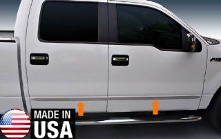 09 2013 Ford F150 Crew Cab Rocker Panel Chrome Stainless Steel Body Side Moulding Molding Trim Cover 1 1/2'' Wide 4PC Automotive