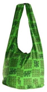 Lime Green Cotton Printed New Elephant Crossbody Shoulder Hippie Boho Hobo Messenger Bag Purse EE08: Cross Body Handbags: Clothing