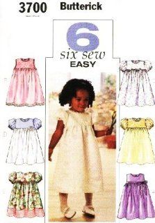 BUTTERICK 3700 6 SIX SEW EASY LITTLE GIRL DRESS PATTERNS ~ TODDLER 1, 2, 3 : Other Products : Everything Else