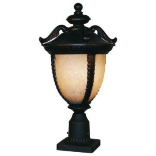 Z Lite Winchester Outdoor Post Light with Pedestal   12W in. Black Gold   Outdoor Post Lighting