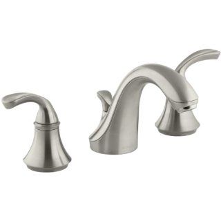 KOHLER K 10272 4 BN Forte Widespread Lavatory Faucet with Sculpted Lever Handles, Vibrant Brushed Nickel   Touch On Bathroom Sink Faucets  