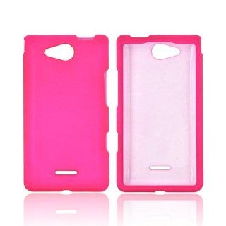 For LG Lucid VS840 Hot Pink Hard Rubberized Snap On Shell Case Cover: Cell Phones & Accessories