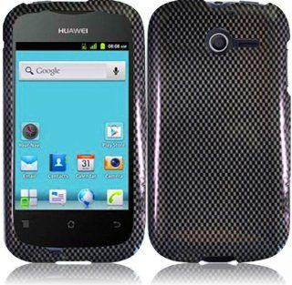 Huawei Ascend Y M866 ( Straight Talk , Net10 , Tracfone , US Cellular ) Phone Case Accessory CarbonFiber Design Hard Snap On Cover with Free Gift Aplus Pouch: Cell Phones & Accessories