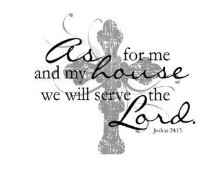 Jada Venia (Kindred Hearts) Inspirational Accent Lamp / Light Box Insert "As For Me and My House, We Shall Serve The Lord (Josuha 2415)" (9 3/4" x 7 1/2")   Flush Mount Ceiling Light Fixtures  