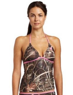 Realtree Women's Halter Tankini with Heart Logo, Brown, X Large Clothing