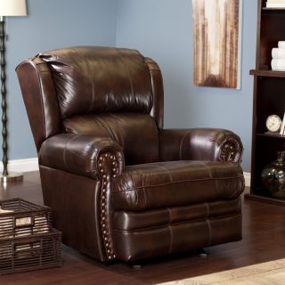 Catnapper Deluxe Buckingham Chocolate Leather Rocker Recliner   Leather Recliners