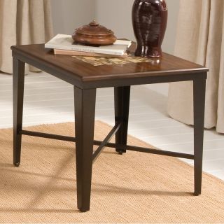 Steve Silver Emeril Square Wood and Glass Tile Top End Table   End Tables
