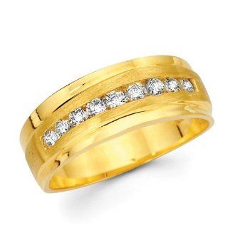 Ladies Diamond Wedding Ring 14k Yellow Gold Anniversary Band (0.40 CT): Jewelry