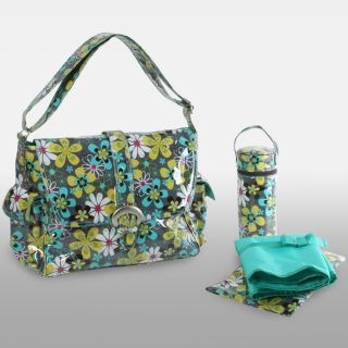 Kalencom Laminated Buckle Diaper Bag   Far Out Floral   Designer Diaper Bags