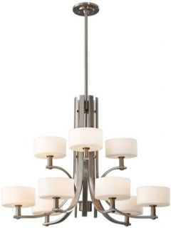Murray Feiss F2406/6+3BS 9 Light Up Lighting Chandelier from the Sunset Drive Collection, Brushed Steel    