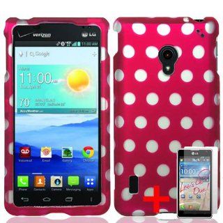 LG LUCID 2 VS870 BLACK WHITE POLKA DOT SPOT COVER SNAP ON HARD CASE + SCREEN PROTECTOR from [ACCESSORY ARENA]: Cell Phones & Accessories