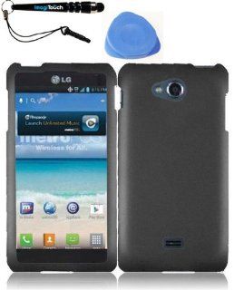 IMAGITOUCH(TM) 3 in 1 Bundle For LG Spirit 4G MS870(Metro PCS) Rubberized Cover   Gray + IMAGITOUCH(TM) Touch Screen Stylus Pen with TRI Removal Tool Case Opener: Cell Phones & Accessories