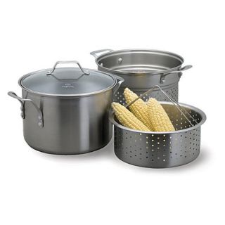 Calphalon Simply Calphalon Stainless Steel 8 qt. Stock Pot Set with Lid   Cookware Sets