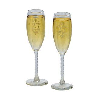 Jamie Lynn Wedding 25th Anniversary Collection, Toasting Glasses, Set of 2: Kitchen & Dining