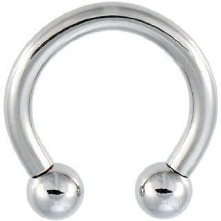 8 Gauge Steel Horseshoe Circular Barbell   5/8 Inches 6 Mm Ball: Body Piercing Barbells: Jewelry