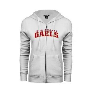 Iona College Ladies White Fleece Full Zip Hoodie 'Arched Iona College Gaels' : Sports & Outdoors