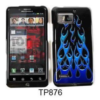 Motorola Droid Bionic XT875 Blue Green Flame Case Cover Protector Snap On Skin: Cell Phones & Accessories