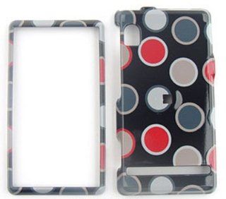 Motorola Droid A855 New Polka Dots on Black Hard Case/Cover/Faceplate/Snap On/Housing/Protector: Cell Phones & Accessories