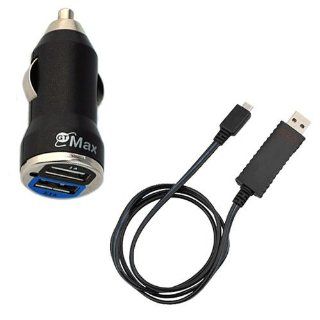 EZOPower Visible Flowing Current Micro USB Sync & Charge Cable + 2 Port USB Car Charger for Samsung Galaxy Note 2 II N7100, GALAXY Note SGH T879, Galaxy S III S3, Galaxy Note LTE i717; Google Nexus 10: Cell Phones & Accessories
