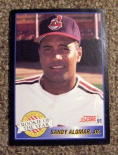 1991 Score Sandy Alomar Jr # 879 MLB Baseball Rookie of the Year Card 
