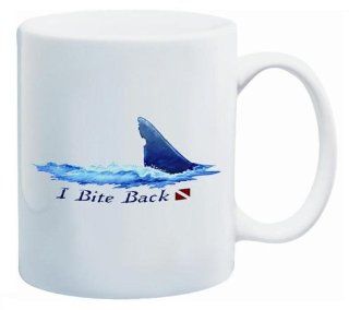 New Amphibious Outfitters Shark Fin 11oz Ceramic Coffee Mug   I Bite Back: Sports & Outdoors