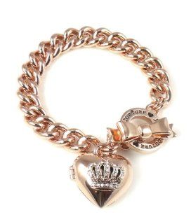 Juicy Couture Jewelry Rose Gold Crown Heart Locket Charm Bracelet: Jewelry