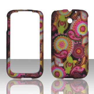 2D Multi Pasley Huawei Ascend II 2 M865 / Prism Cricket, U.S. Cellular, T Mobile Hard Case Snap on Rubberized Touch Case Cover Faceplates: Cell Phones & Accessories