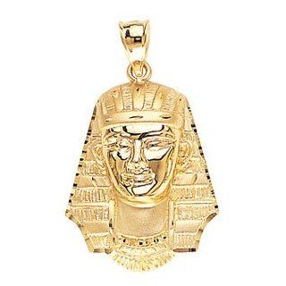 14K Gold Egyptian Pharaoh Pendant Jewelry