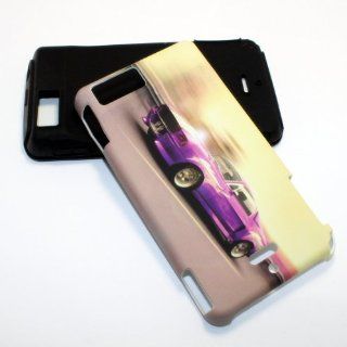 Heavy Duty 2 in 1 Hybrid Case for Motorola Droid X X2 MB810 870 Purple Muscle Racing Car PC+Silicone Cell Phones & Accessories