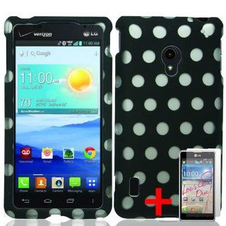LG LUCID 2 VS870 HOT PINK WHITE POLKA DOT SPOT COVER SNAP ON HARD CASE + SCREEN PROTECTOR from [ACCESSORY ARENA]: Cell Phones & Accessories
