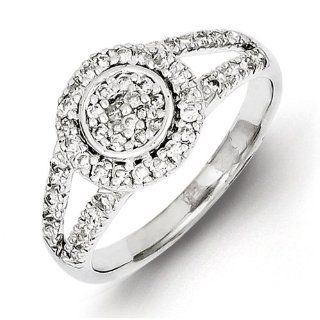 Sterling Silver Circle Diamond Ring: Jewelry