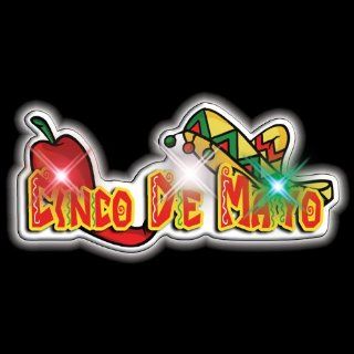 Cinco de Mayo Flashing Blinking Light Up Body Lights Pins (5 Pack): Toys & Games