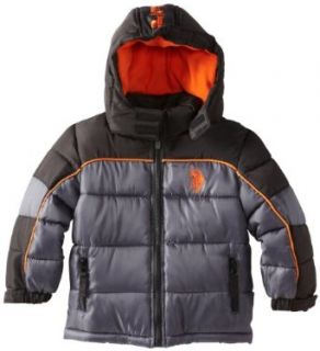 U.S. Polo Association Boys 2 7 Hooded Puffer Jacket: Down Alternative Outerwear Coats: Clothing