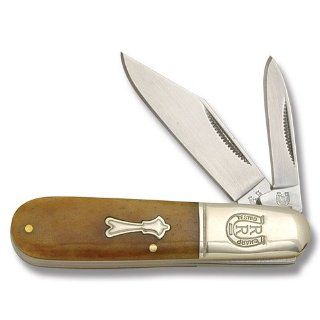 Rough Rider Knives 878 Barlow Knife with Smooth Amber Bone Handles : Folding Camping Knives : Sports & Outdoors